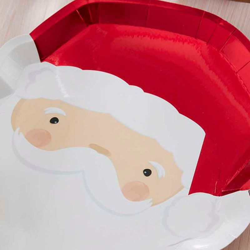 Ginger Ray - Santa Shaped Paper Plates - 8pcs