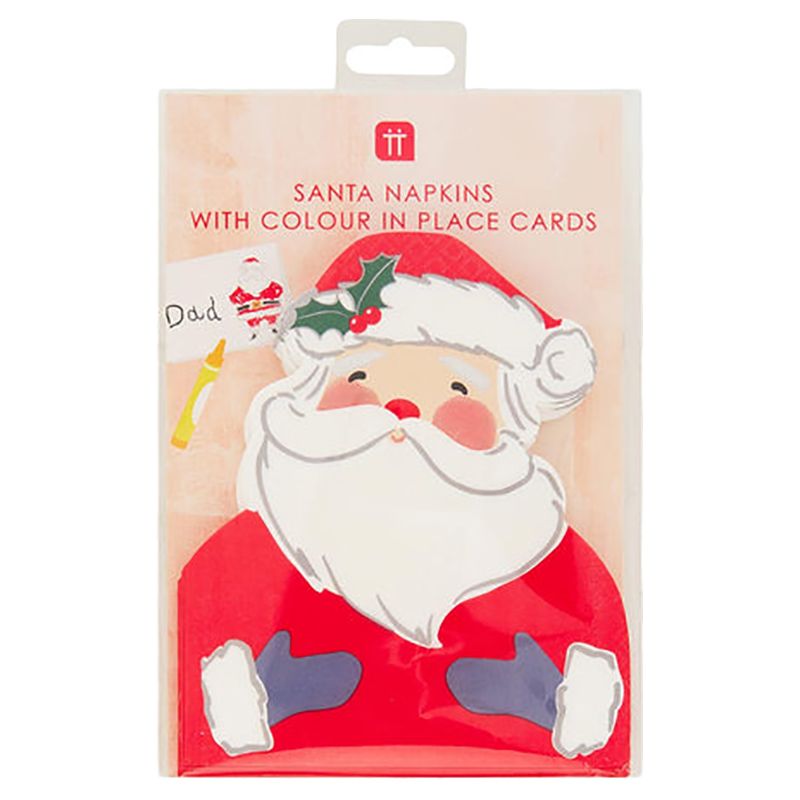 Talking Tables - Craft with Santa Shaped Napkin with Placecards - 16pcs