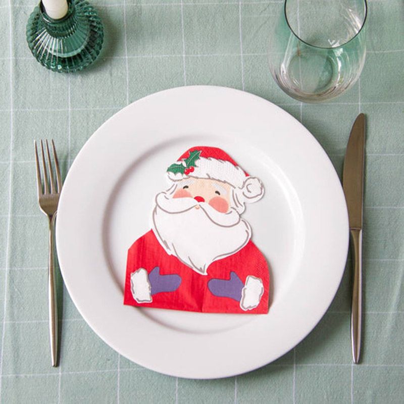 Talking Tables - Craft with Santa Shaped Napkin with Placecards - 16pcs