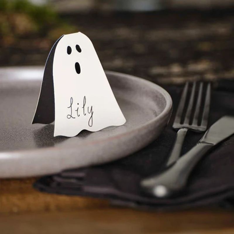 Ginger Ray - Ghost Paper Place Card - White - 6pcs