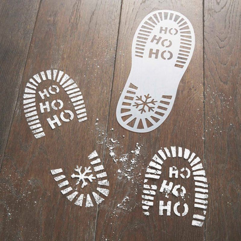 Ginger Ray - Santa Foot Print Stencil - White