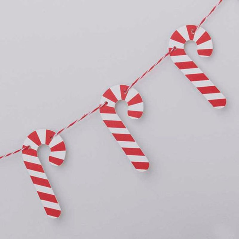 Ginger Ray - Candy Cane Wooden Bunting - Red/White