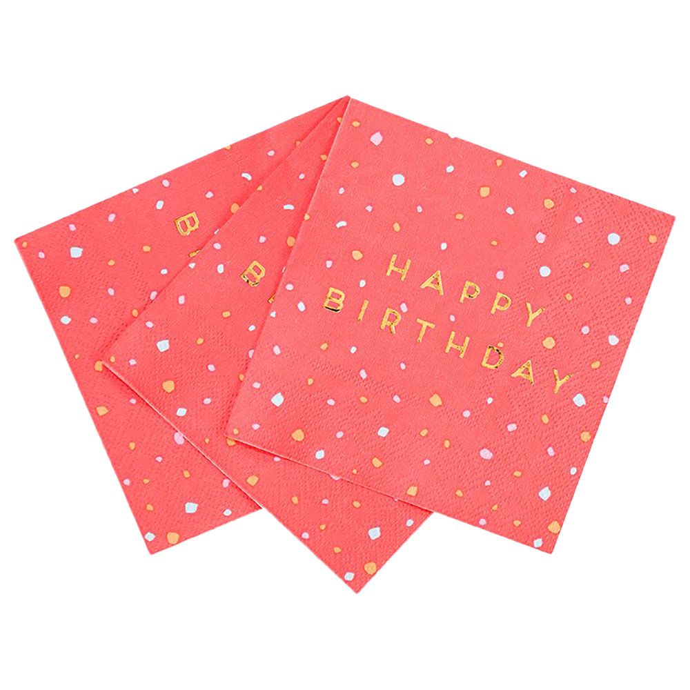 Talking Tables - Rose Cocktail Napkin - Pack Of 16 - 25cm