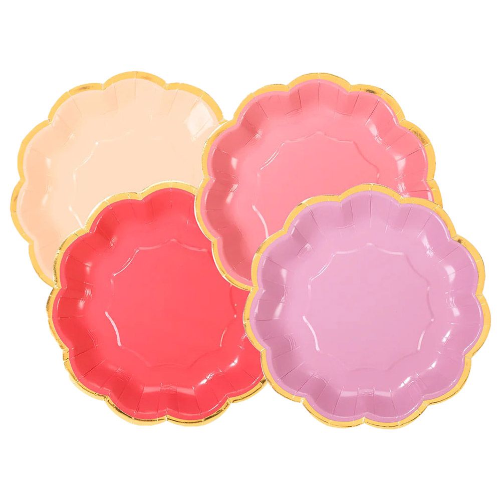 Talking Tables - Riotous Rose Scalloped Paper Plates - 12pcs