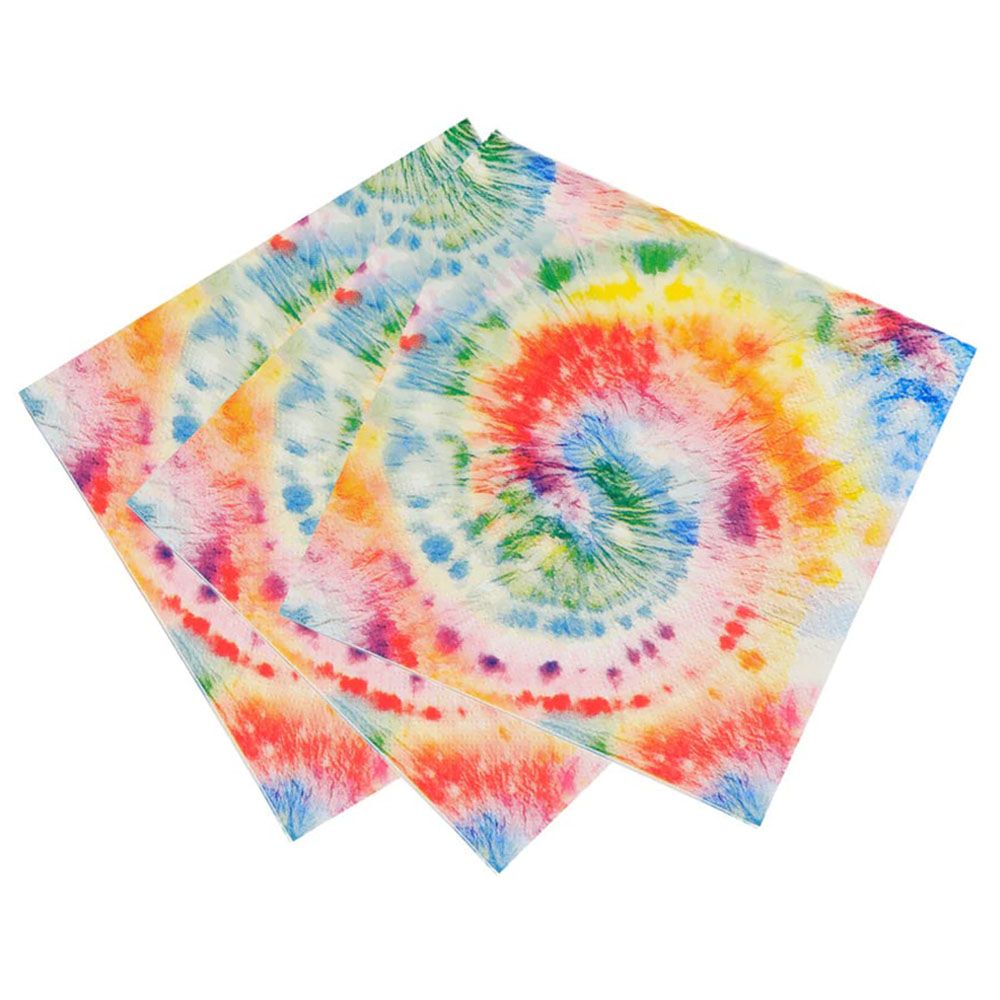 Talking Tables - Rainbow Brights Tie Dye Napkin 3Ply - 33cm - 21pcs