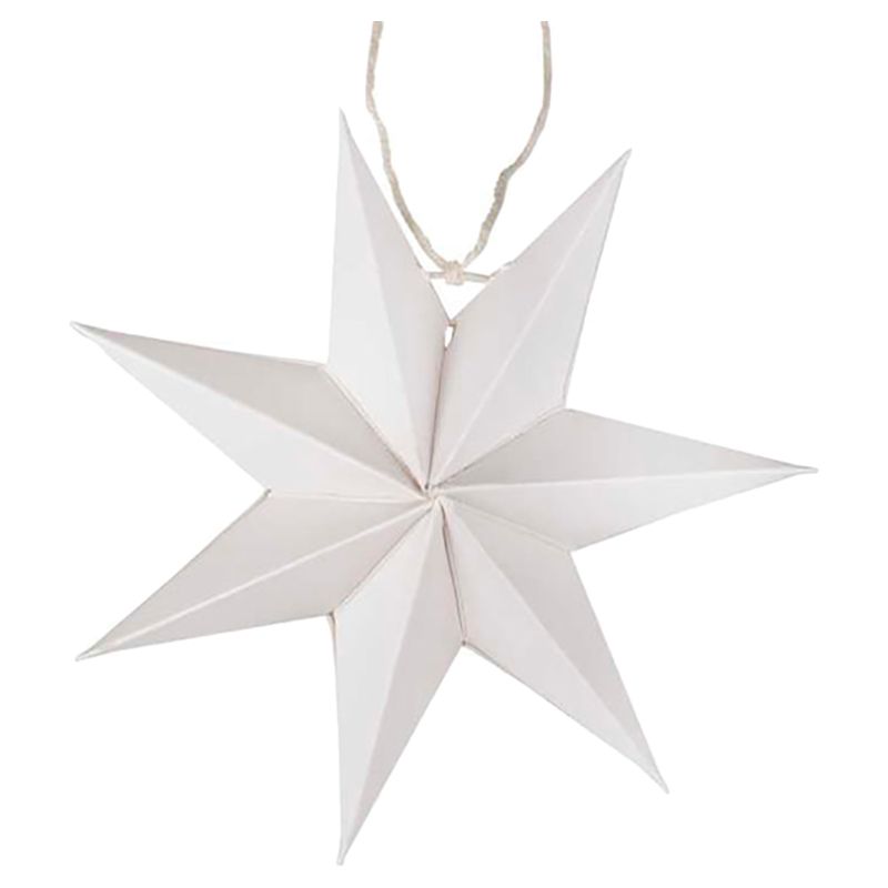 Ginger Ray - 7 Pointed Stars Tree Decoration - 5pcs - White