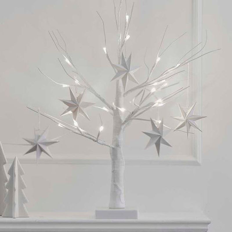 Ginger Ray - 7 Pointed Stars Tree Decoration - 5pcs - White