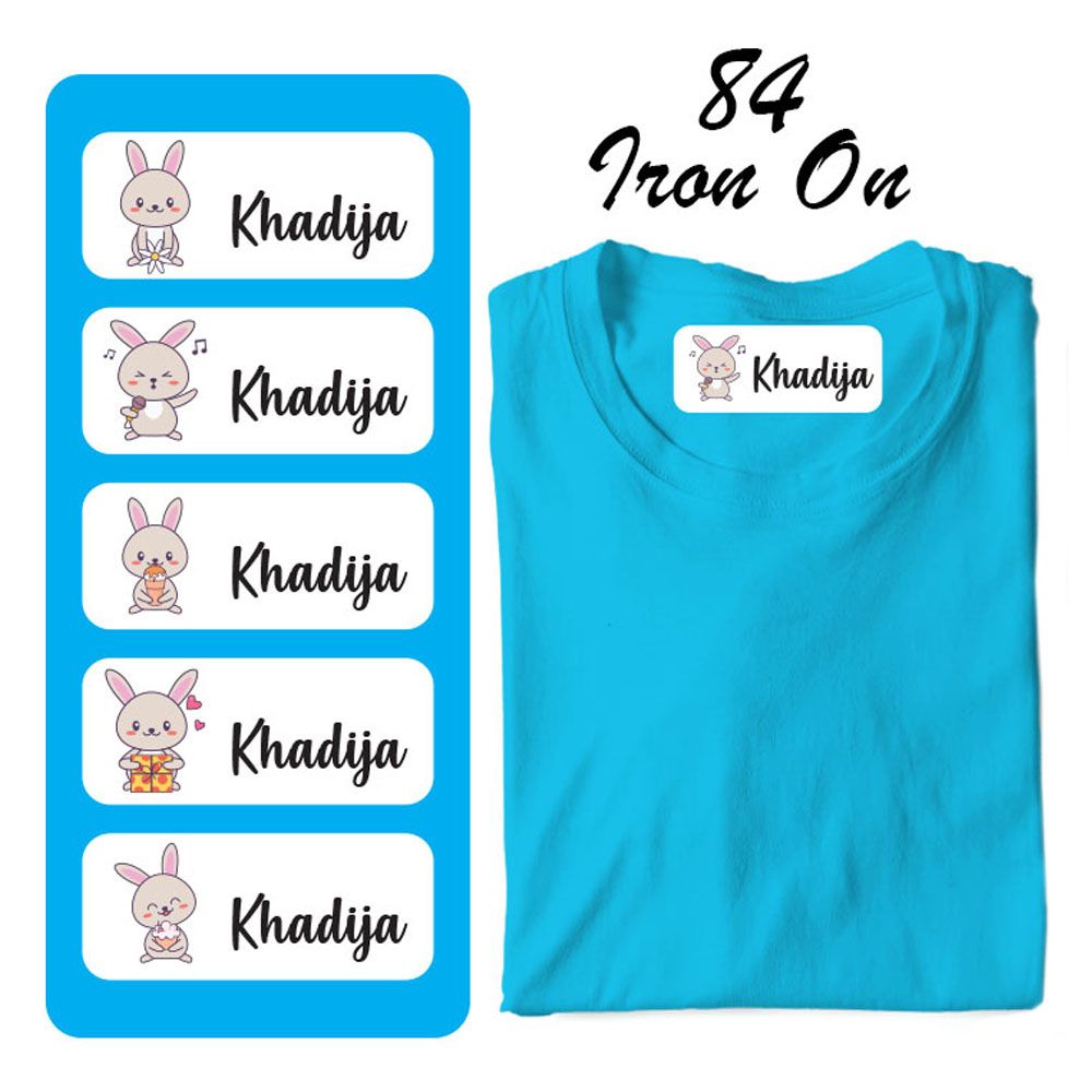 Printshop - Iron On Labels - Pack of 84 - Bunny