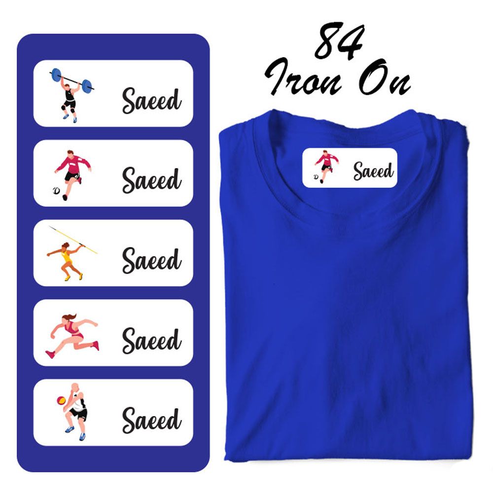 Printshop - Iron On Labels - Pack of 84 - Sports