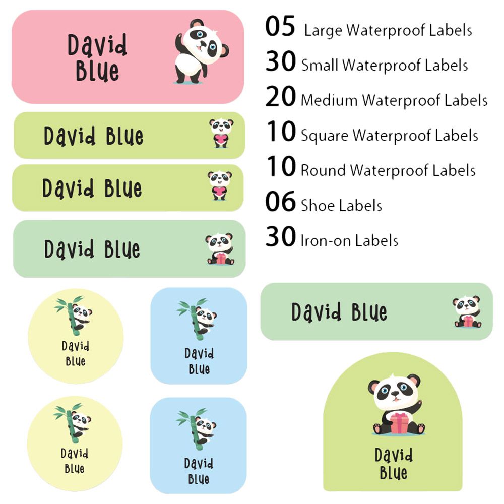 My Labels - Shoe & Iron On Waterproof Labels - Panda