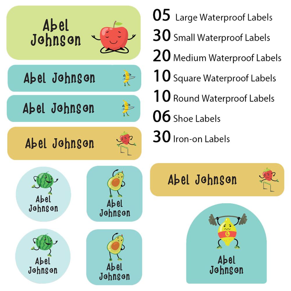 My Labels - Shoe & Iron On Waterproof Labels - Fruit