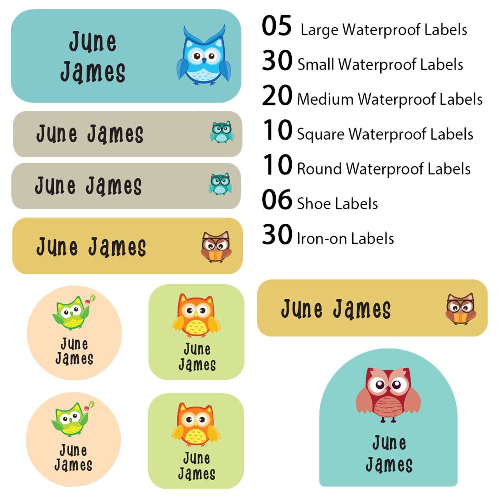 My Labels - Shoe & Iron On Waterproof Labels - Owl