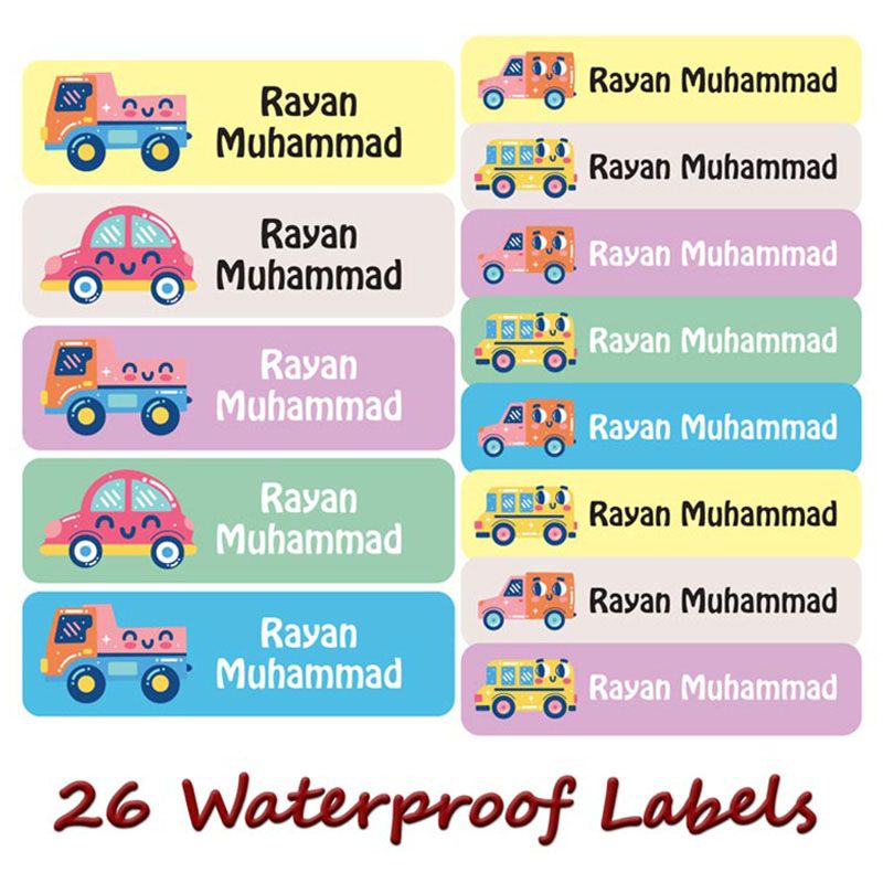 Printshop - Personalised Waterproof Labels Set - Transport