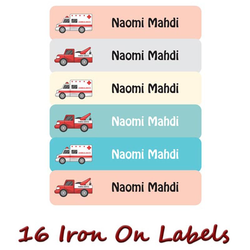 Printshop - Personalised Waterproof Labels Set - Emergency Vehicles