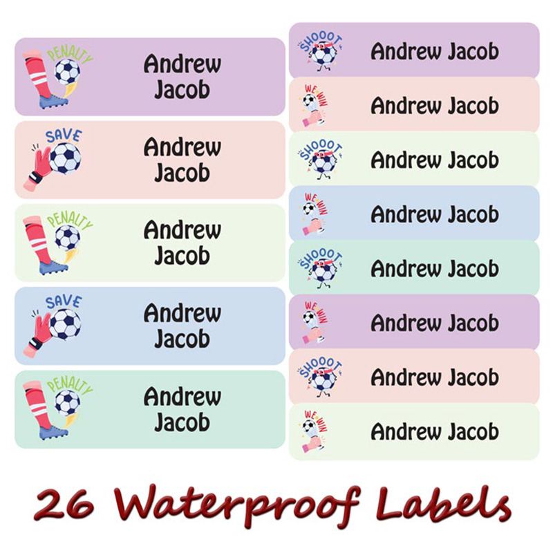 Printshop - Personalised Waterproof Labels Set - Soccer