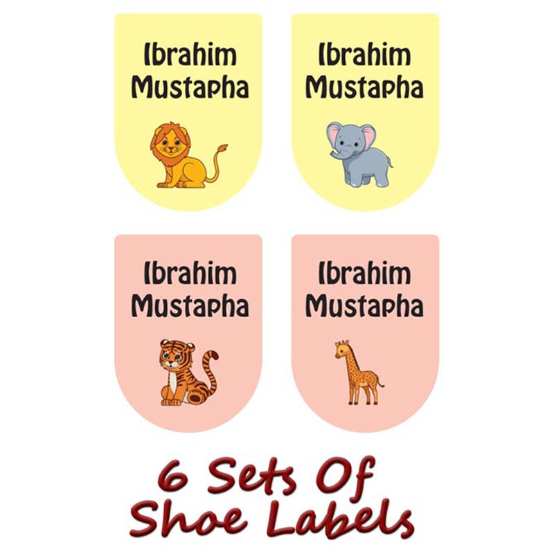 Printshop - Personalised Waterproof Labels Set - Mix Animal