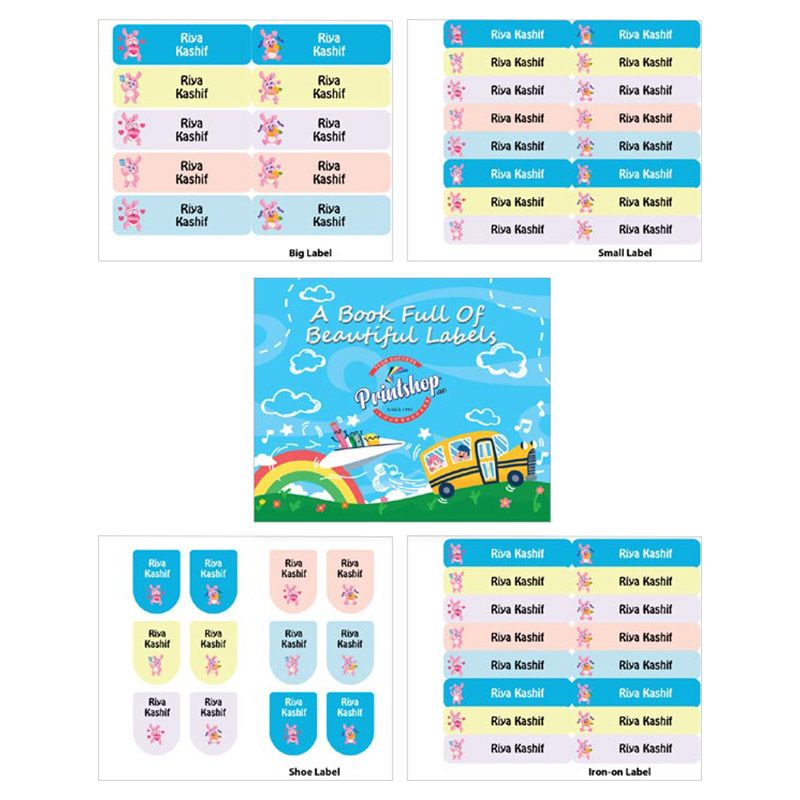 Printshop - Personalised Waterproof Labels Set - Rabbit