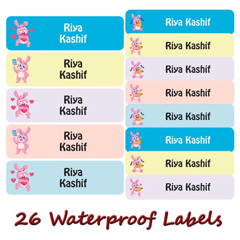 Printshop - Personalised Waterproof Labels Set - Rabbit