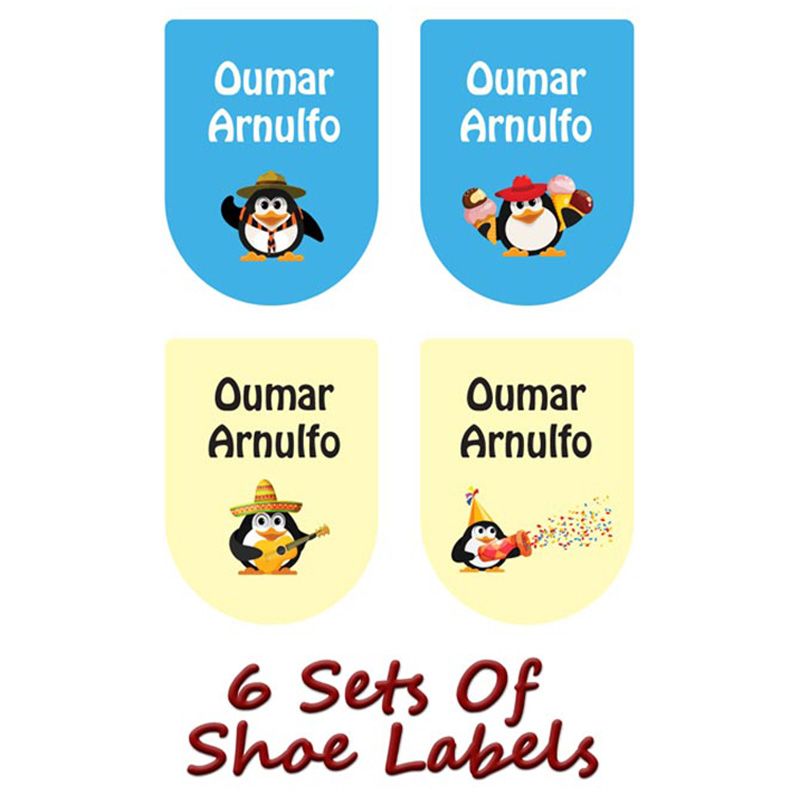 Printshop - Personalised Waterproof Labels Set - Penguin