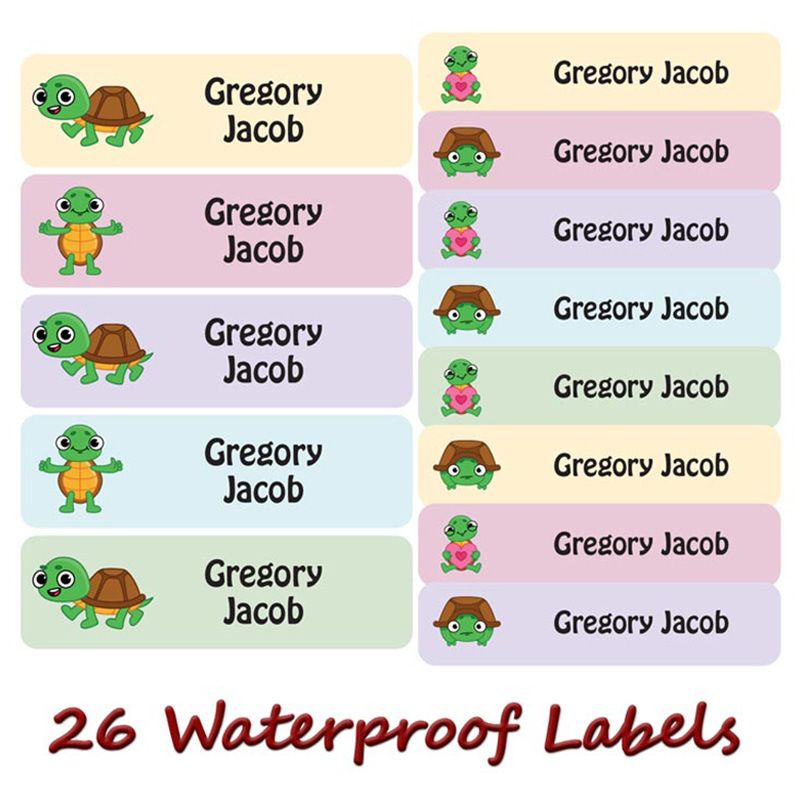 Printshop - Personalised Waterproof Labels Set - Turtle