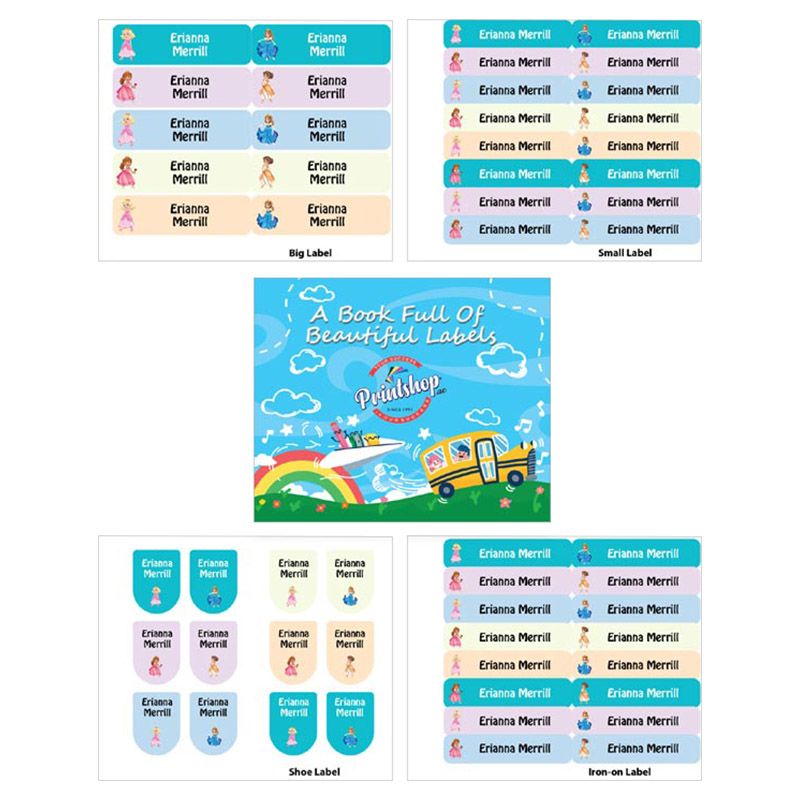 Printshop - Personalised Waterproof Labels Set - Princess 3