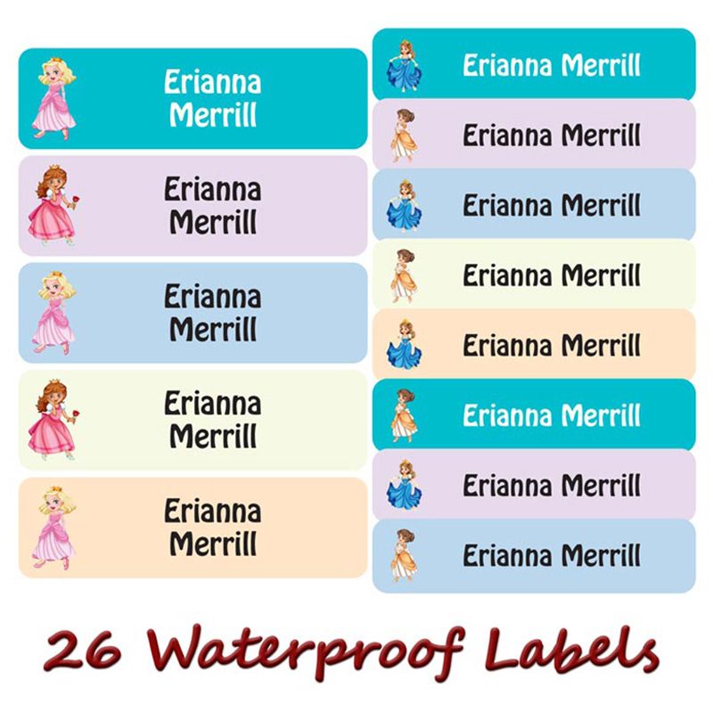 Printshop - Personalised Waterproof Labels Set - Princess 3