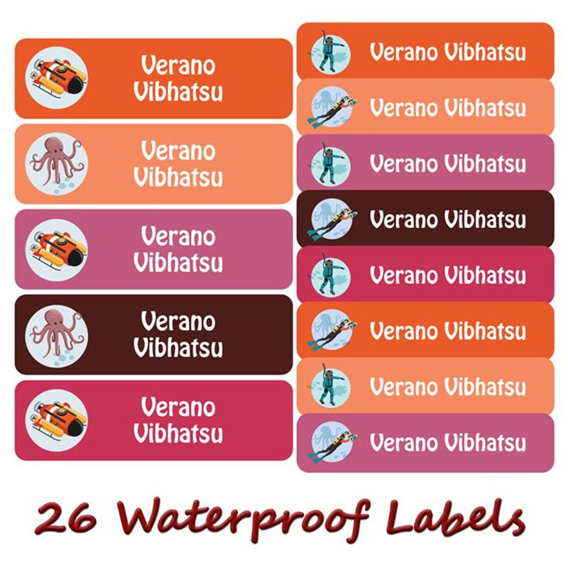 Printshop - Personalised Waterproof Labels Set - Underwater 3