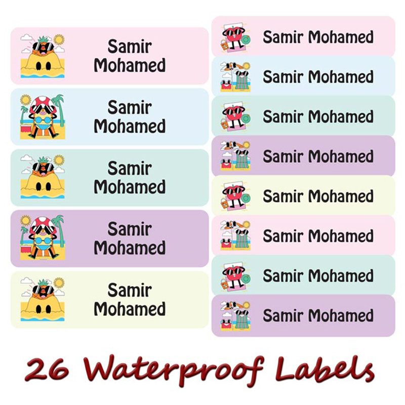 Printshop - Personalised Waterproof Labels Set - Sea Sand