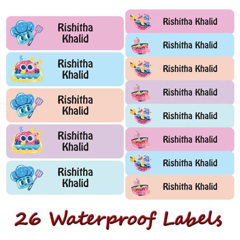 Printshop - Personalised Waterproof Labels Set - Cooking Sets