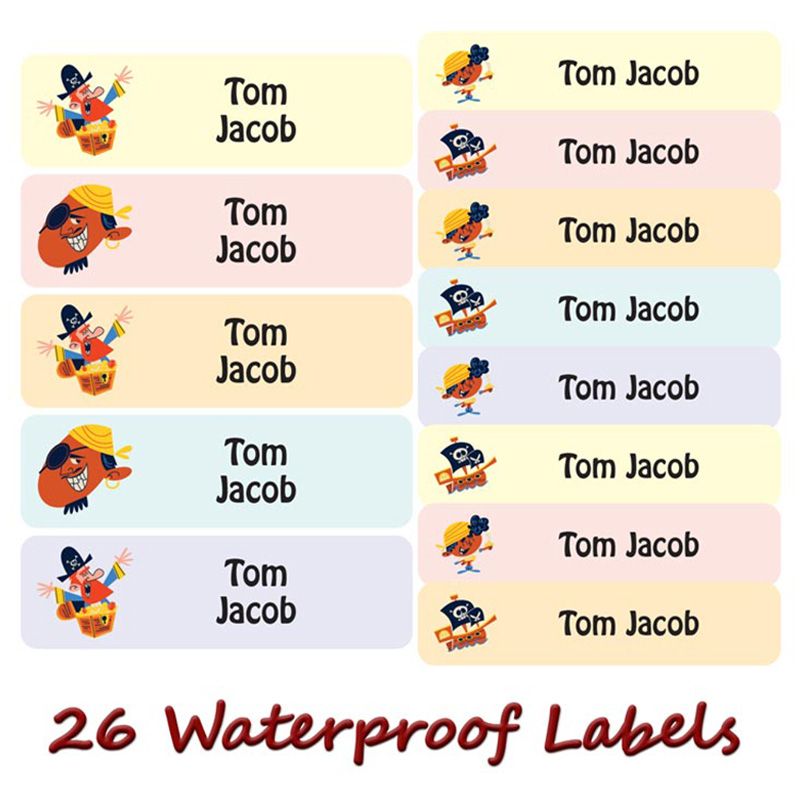 Printshop - Personalised Waterproof Labels Set - Pirates