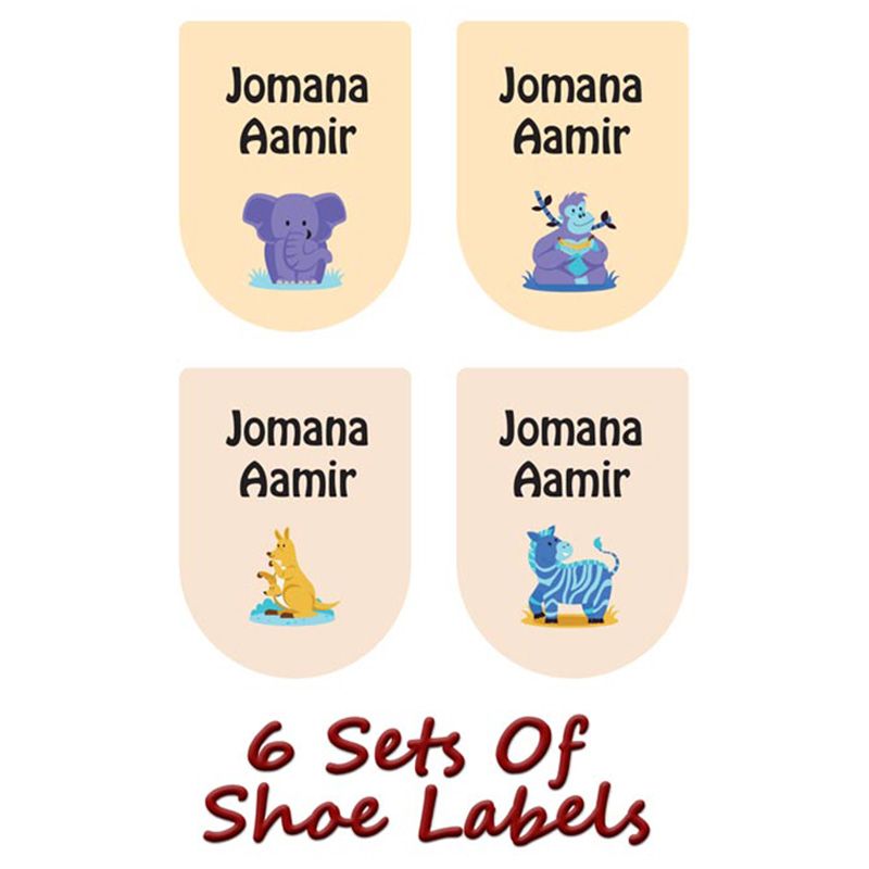 Printshop - Personalised Waterproof Labels Set - Mix Animals 2