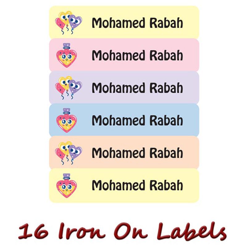 Printshop - Personalised Waterproof Labels Set - Heart