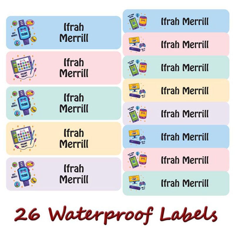 Printshop - Personalised Waterproof Labels Set - Gadgets2