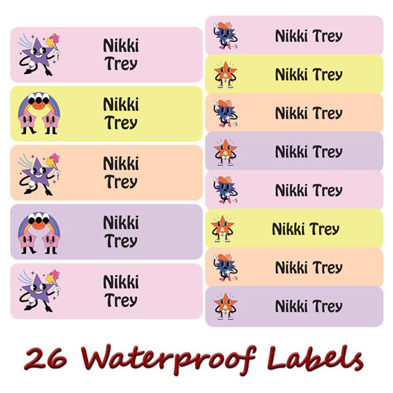 Printshop - Personalised Waterproof Labels Set - Stars