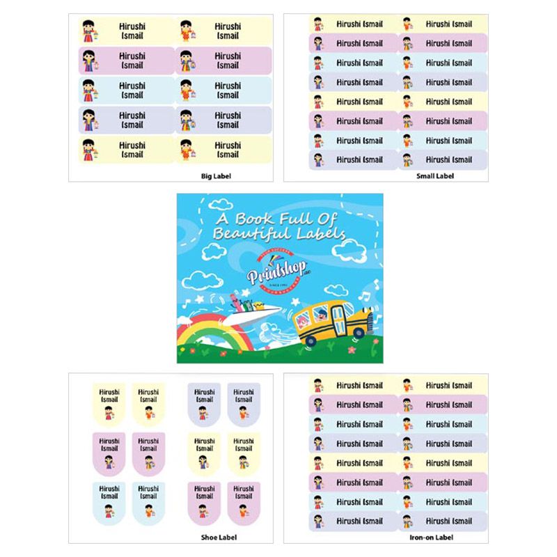 Printshop - Personalised Waterproof Labels Set - Girl 2