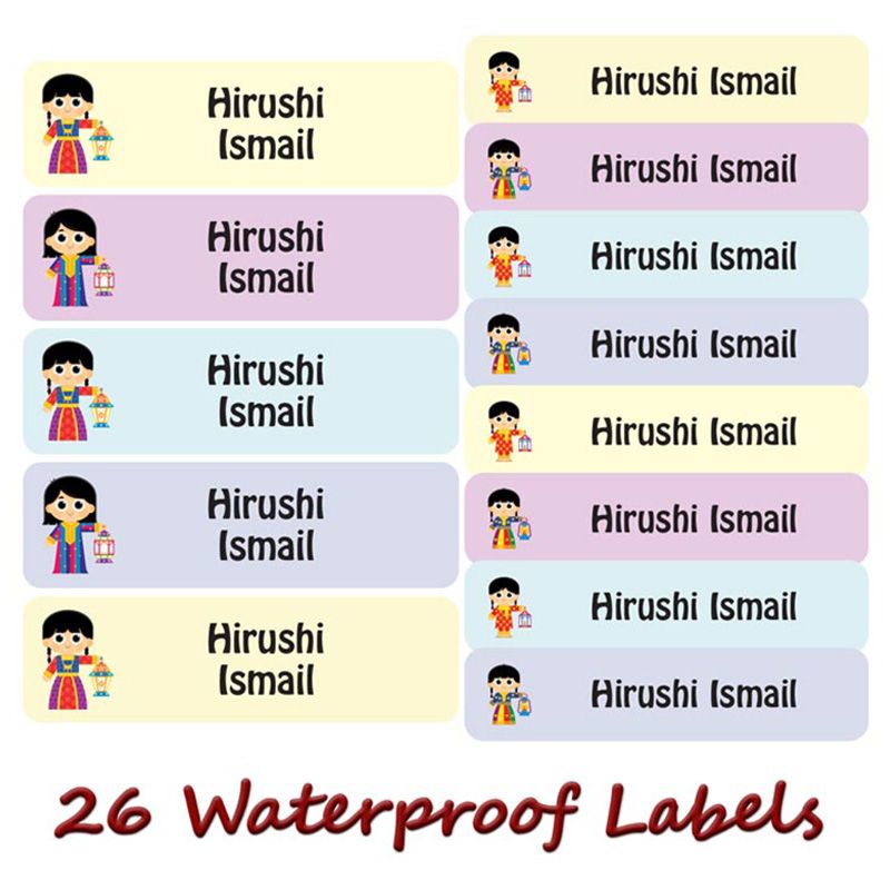 Printshop - Personalised Waterproof Labels Set - Girl 2