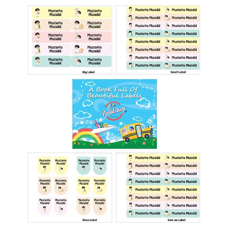 Printshop - Personalised Waterproof Labels Set - Arab Boy