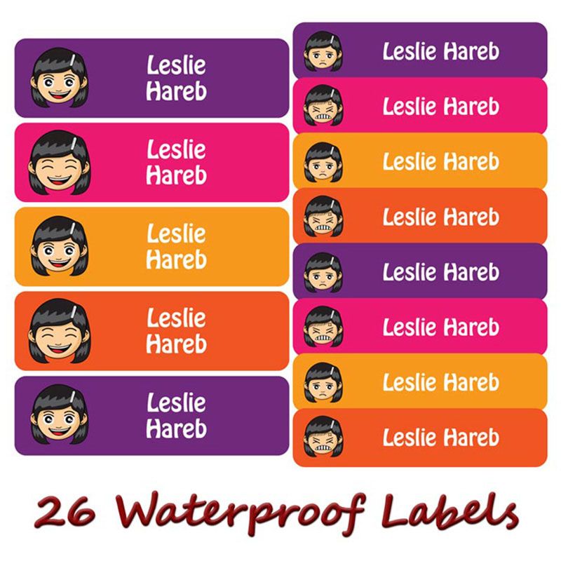 Printshop - Personalised Waterproof Labels Set - Girl 3