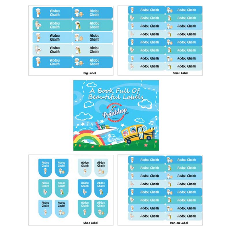 Printshop - Personalised Waterproof Labels Set - Arab Boy 2