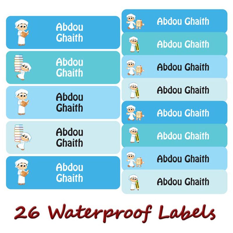 Printshop - Personalised Waterproof Labels Set - Arab Boy 2