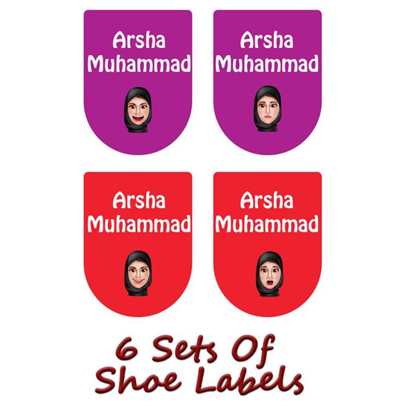 Printshop - Personalised Waterproof Labels Set - Arab Girl