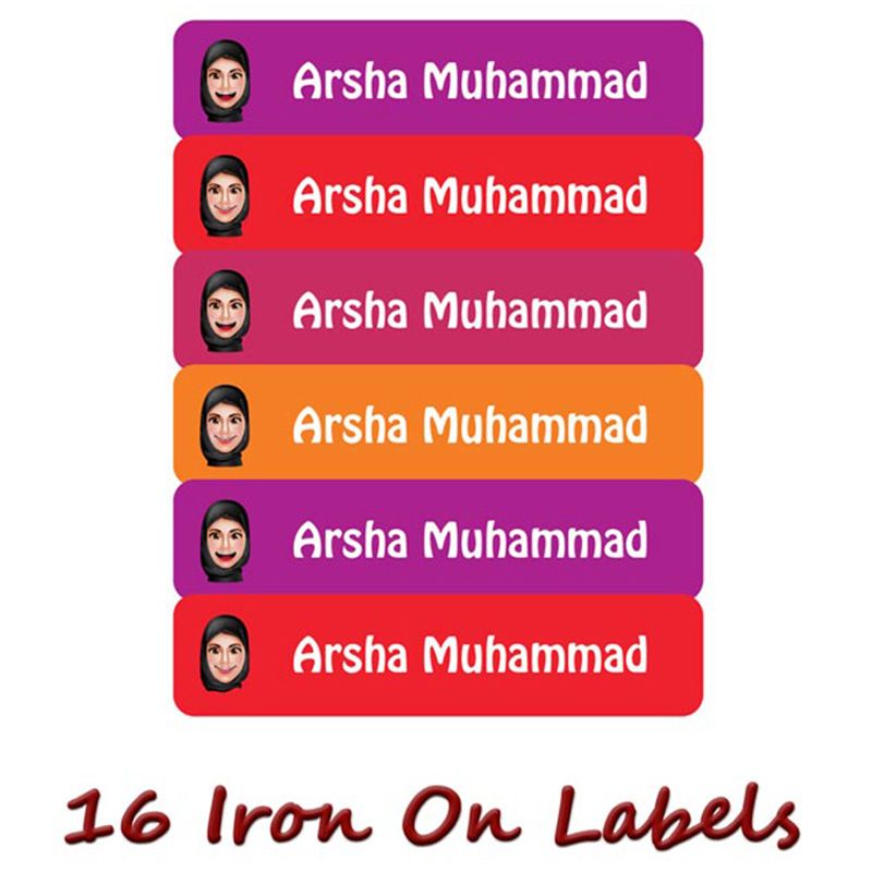 Printshop - Personalised Waterproof Labels Set - Arab Girl