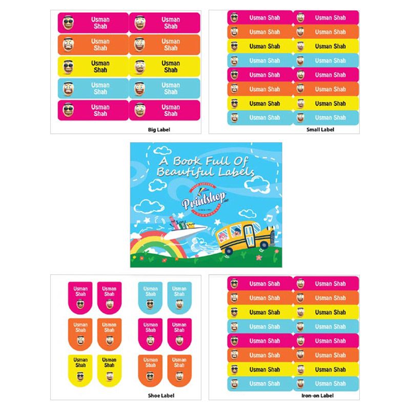 Printshop - Personalised Waterproof Labels Set - Arab Boy3