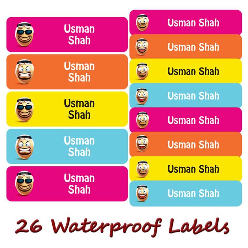 Printshop - Personalised Waterproof Labels Set - Arab Boy3