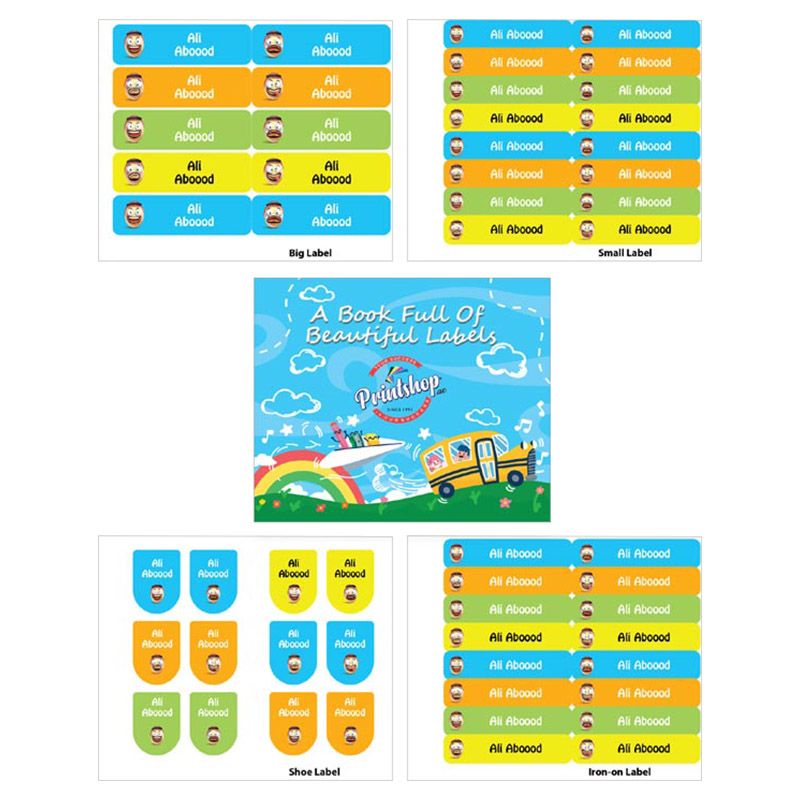 Printshop - Personalised Waterproof Labels Set - Faces