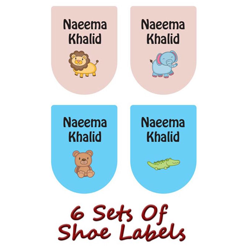 Printshop - Personalised Waterproof Labels Set - Mix Animals 3