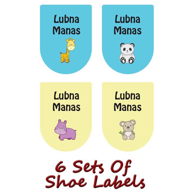 Printshop - Personalised Waterproof Labels Set - Mix Animals 4