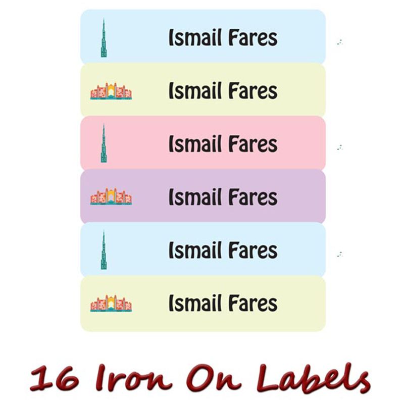 Printshop - Personalised Waterproof Labels Set - UAE Landmarks 2