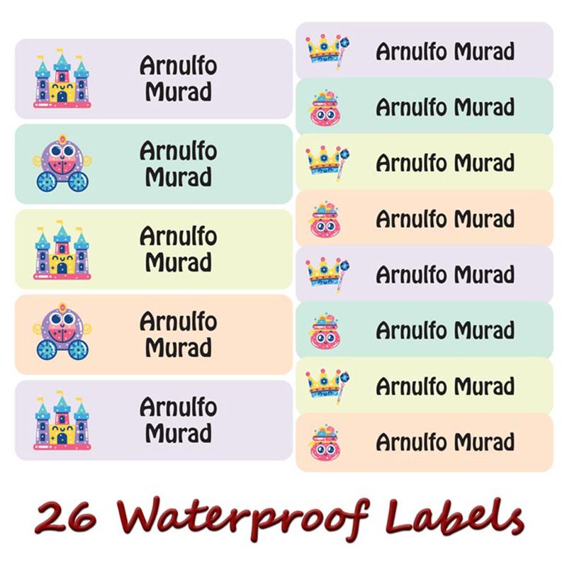 Printshop - Personalised Waterproof Labels Set - Crowns