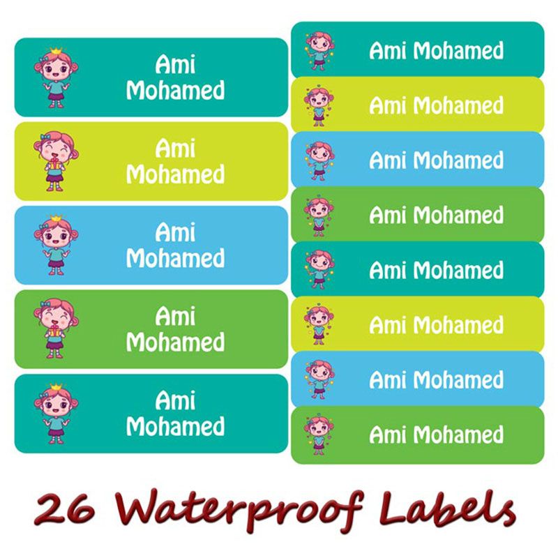 Printshop - Personalised Waterproof Labels Set - Girl 4